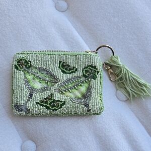 Anthropologie Margarita Light Green Zippered Pouch